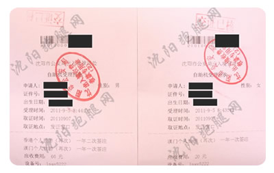 港澳通行证受理单